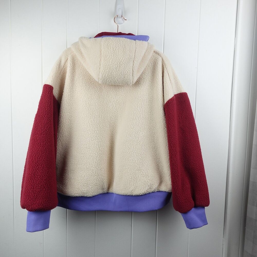 Free People Movement Women's Colorblock Hooded Sherpa Fleece Jacket Medium - Picture 8 of 9